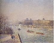Morning, Winter Sunshine, Frost, the Pont-Neuf, the Seine, the Louvre, Soleil D'hiver Camille Pissarro